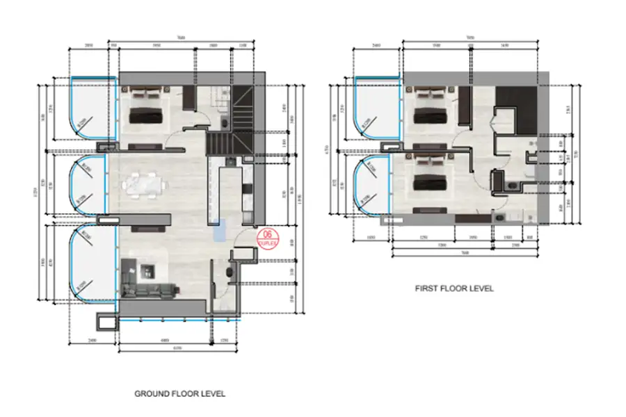 Ananda Towers Floorplan Duplex 3BR