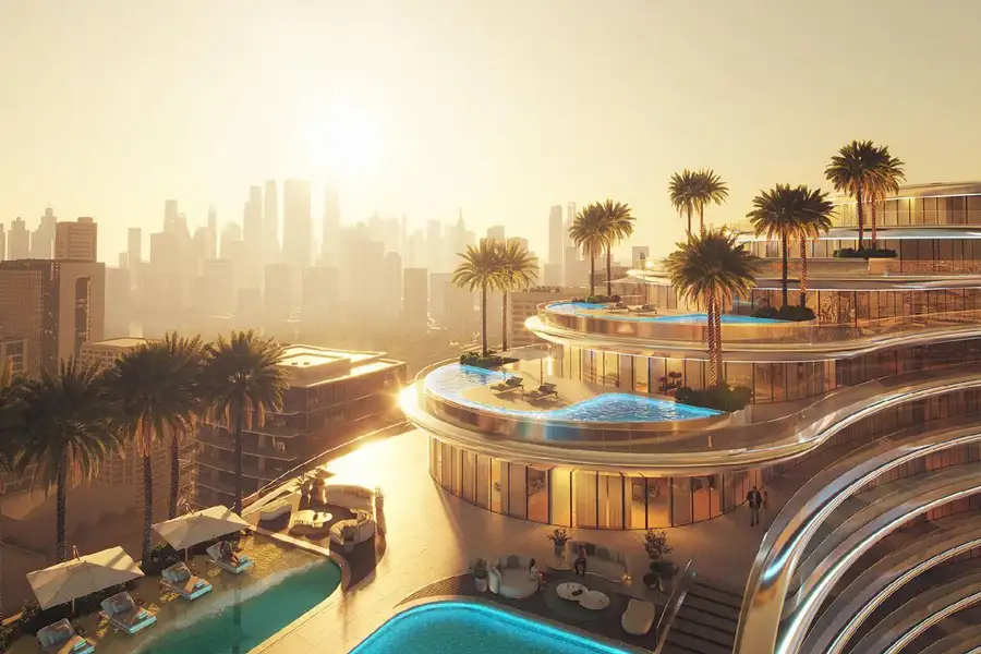 Binghatti Aquarise Balcony Pool